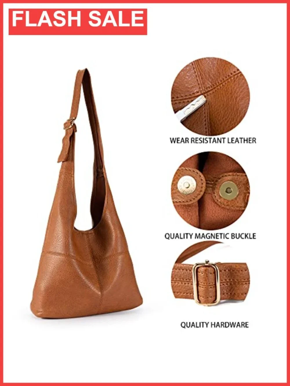 Montana West Vegan Leather Hobo Shoulder Bag with Wristlet